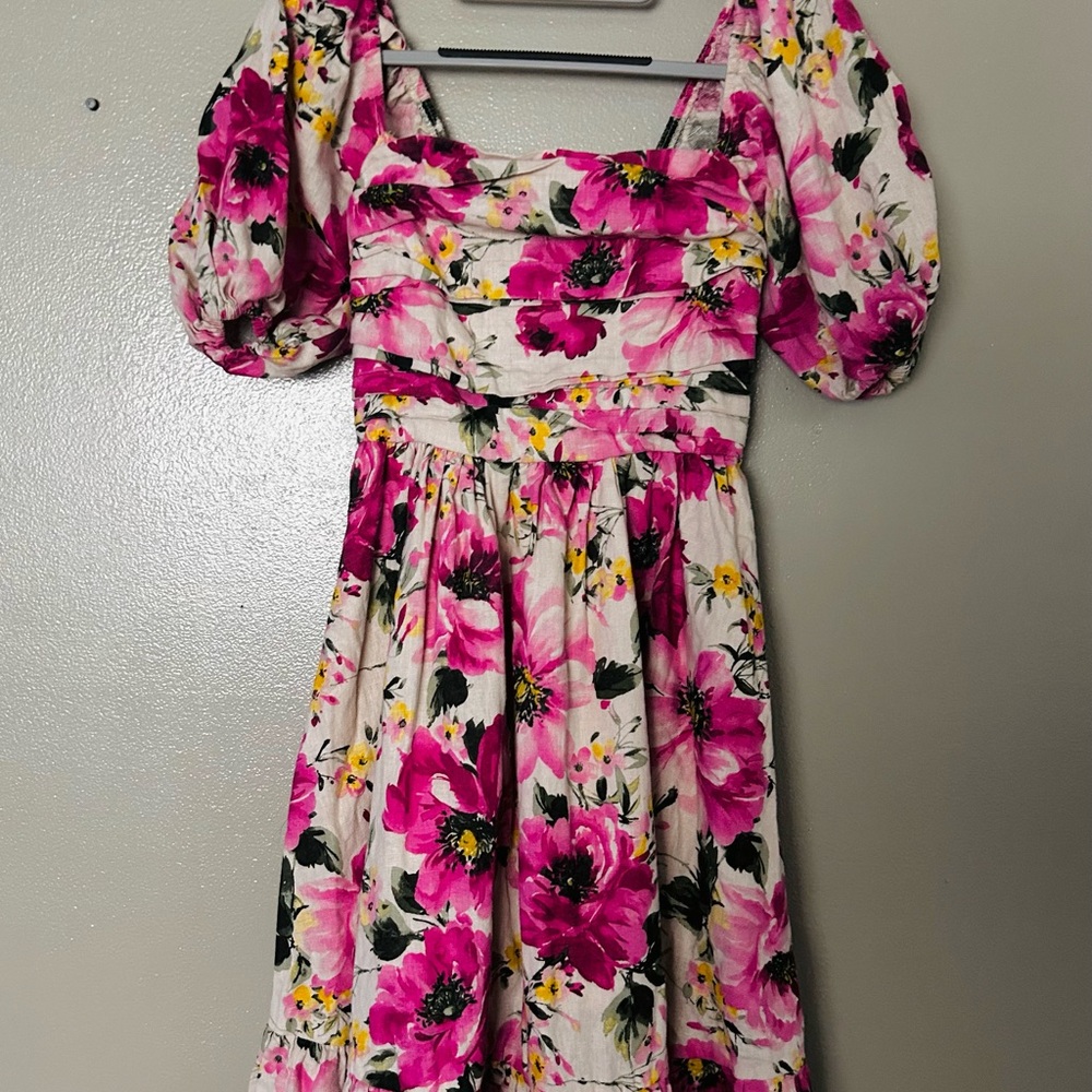 Abercrombie & Fitch Floral Puff Sleeve Dress